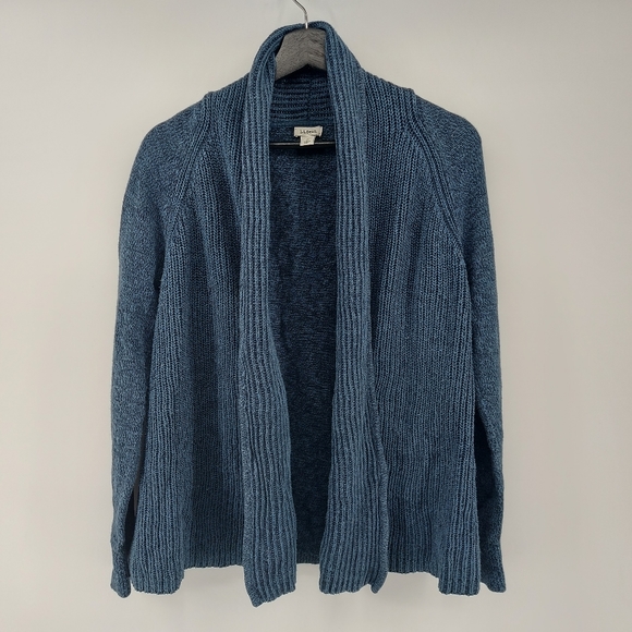 L.L. Beans Women's Cotton Open Cardigan Petite Size Medium - Picture 1 of 4